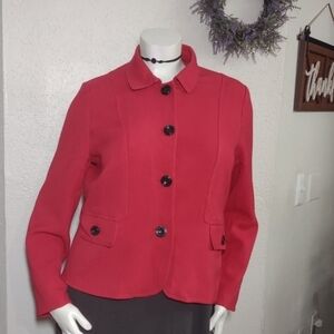Chadwicks Vibrant Red Button-Up Blazer